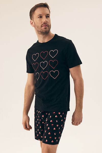 krátke pánske pyžamo Sweet so srdiečkami